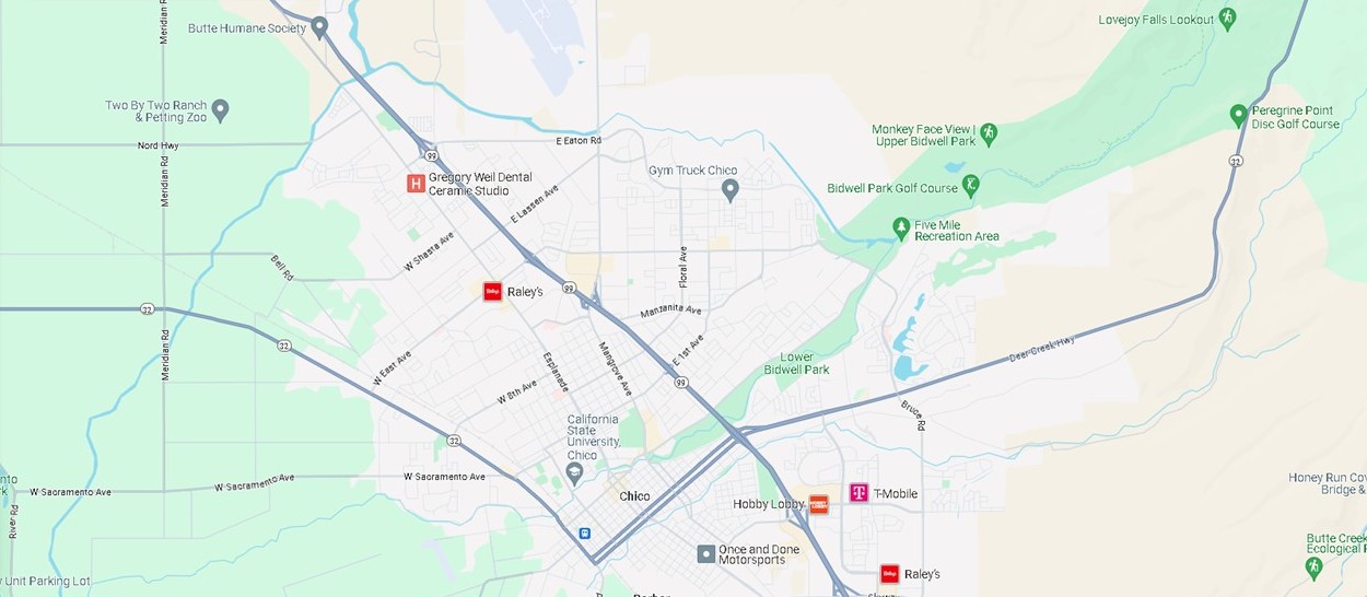 Map of Chico Ca